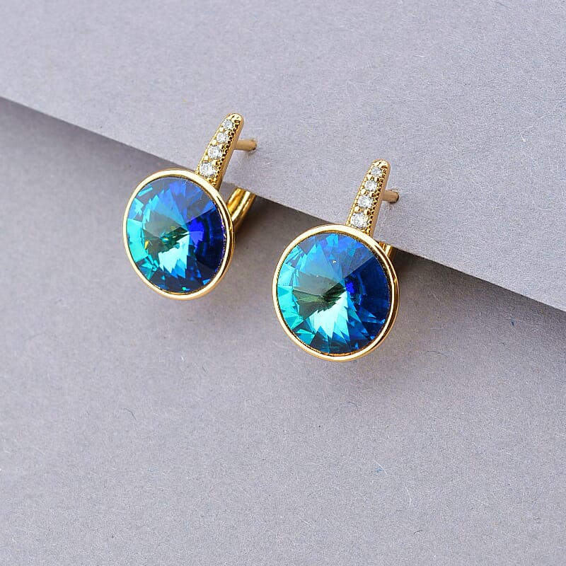 

Серьги Xuping круглые с голубыми камнями Swarovski 100043