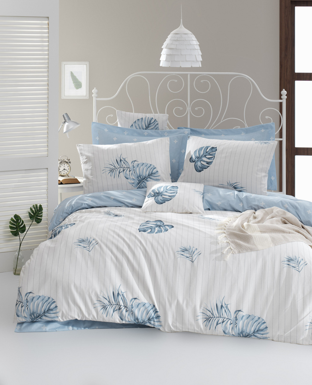 

Постельное белье Lotus Home Perfect Ranforce - Finny голубой семейный