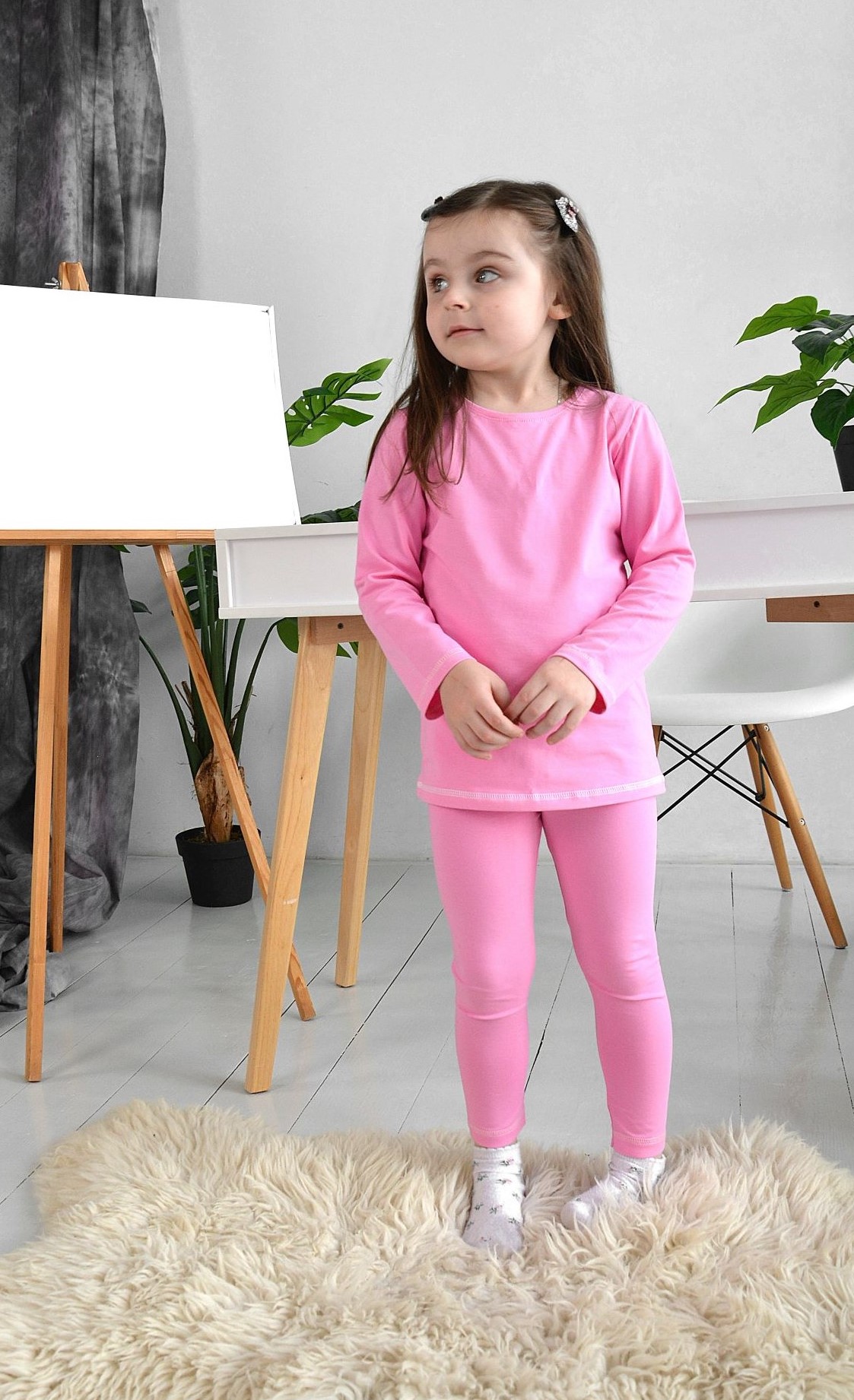 

Костюм бавовна (лонгслів + легінси) Рожевий 122 (id105r122)