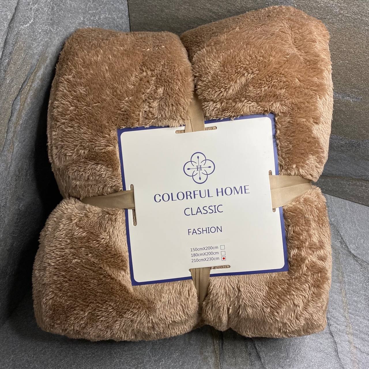 

Меховое покрывало-плед Colorful Home Однотонное Евро 210х230 см Золотой