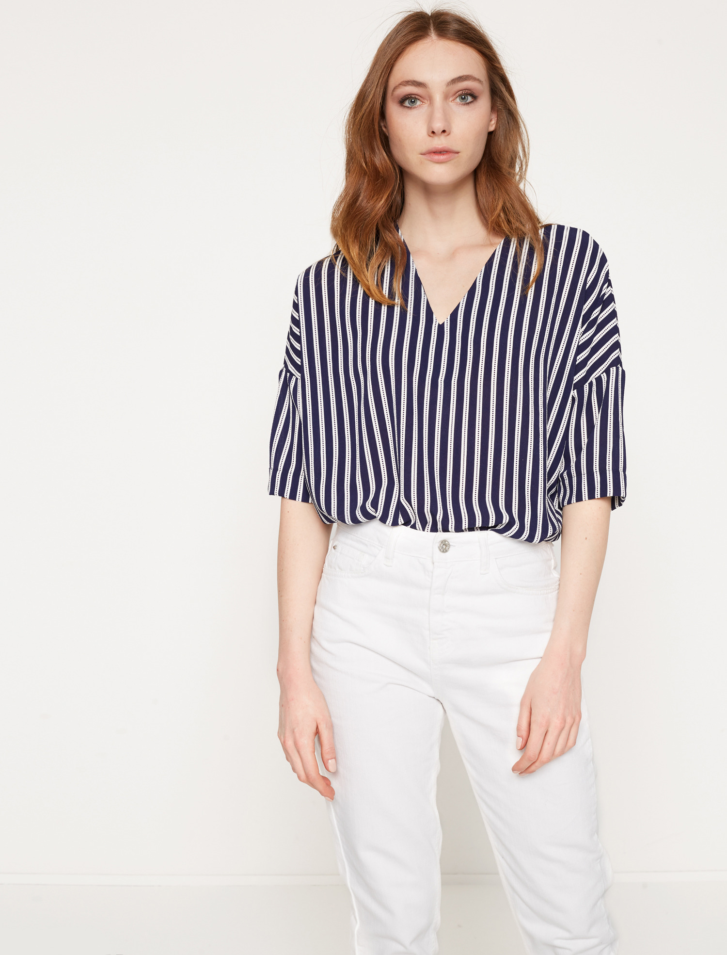 

Блузка Koton 7YAK68491PW  Navy Stripe, Блузка Koton 7YAK68491PW 42 Navy Stripe