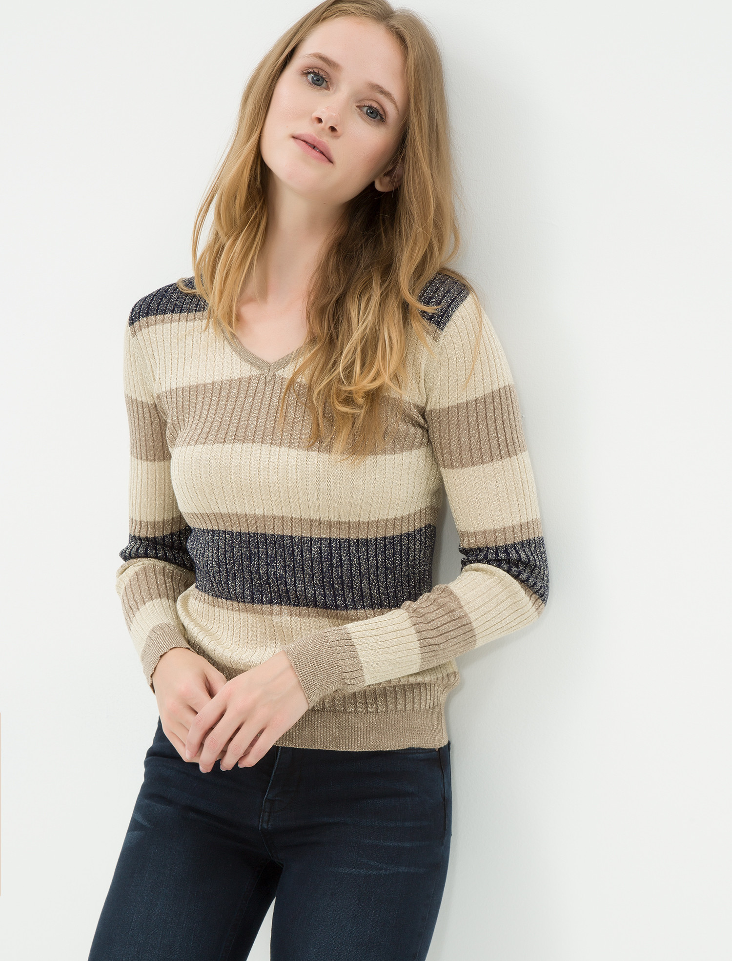 

Свитер Koton 7KAK96076OT M Gold Stripe
