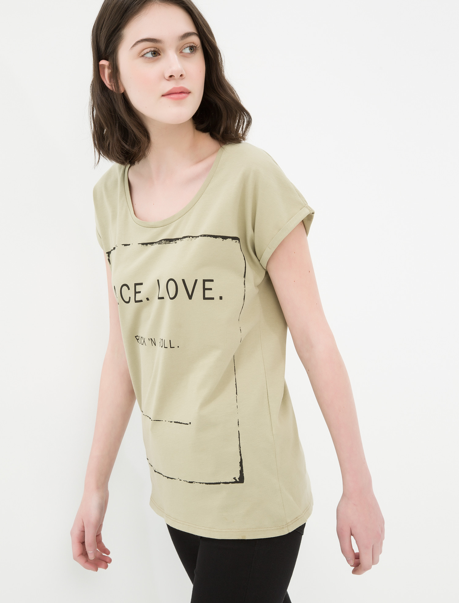 

Футболка Koton 6YAL11333OK  Khaki, Футболка Koton 6YAL11333OK XS Khaki