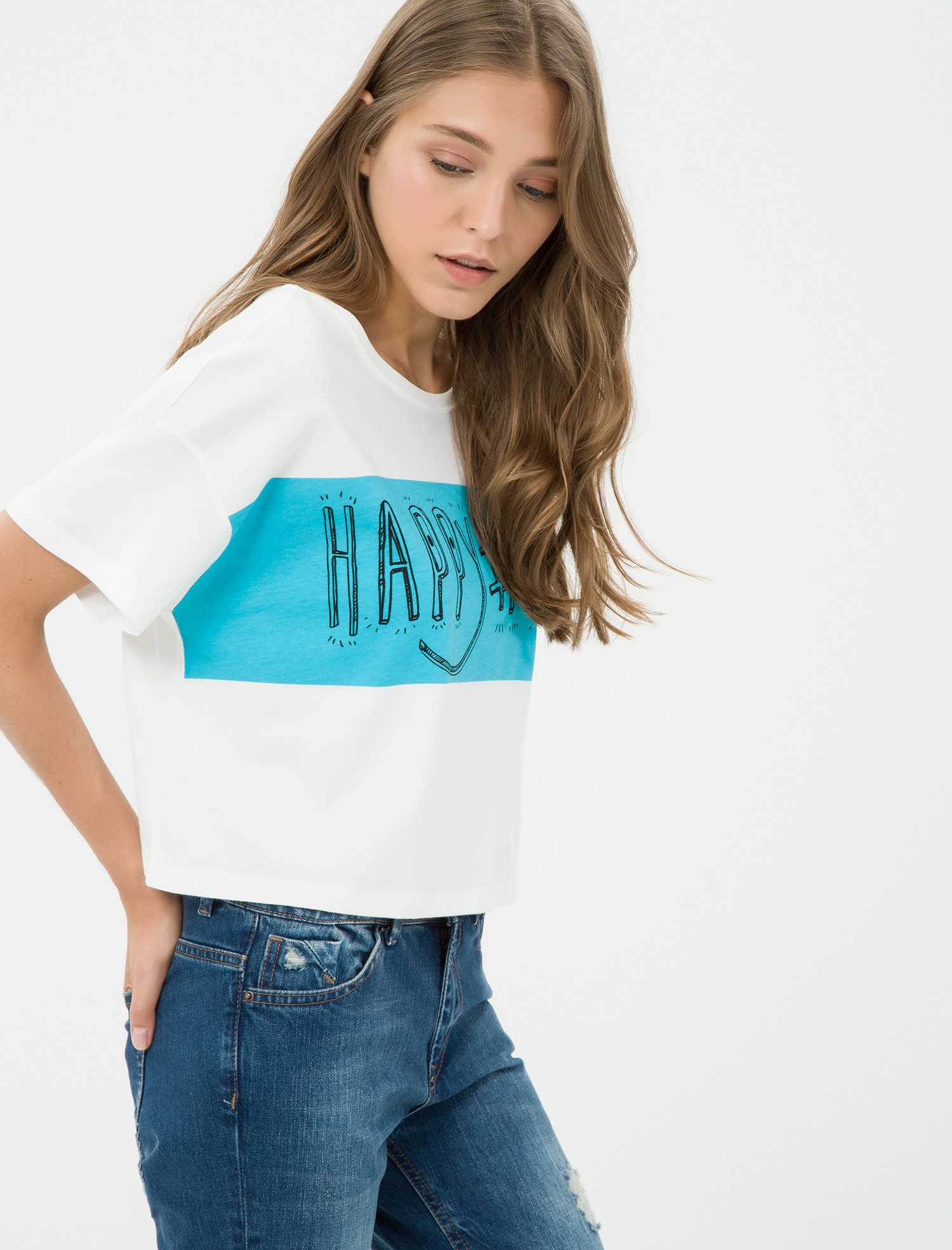 

Футболка Koton 7KAL11746JK L Off White