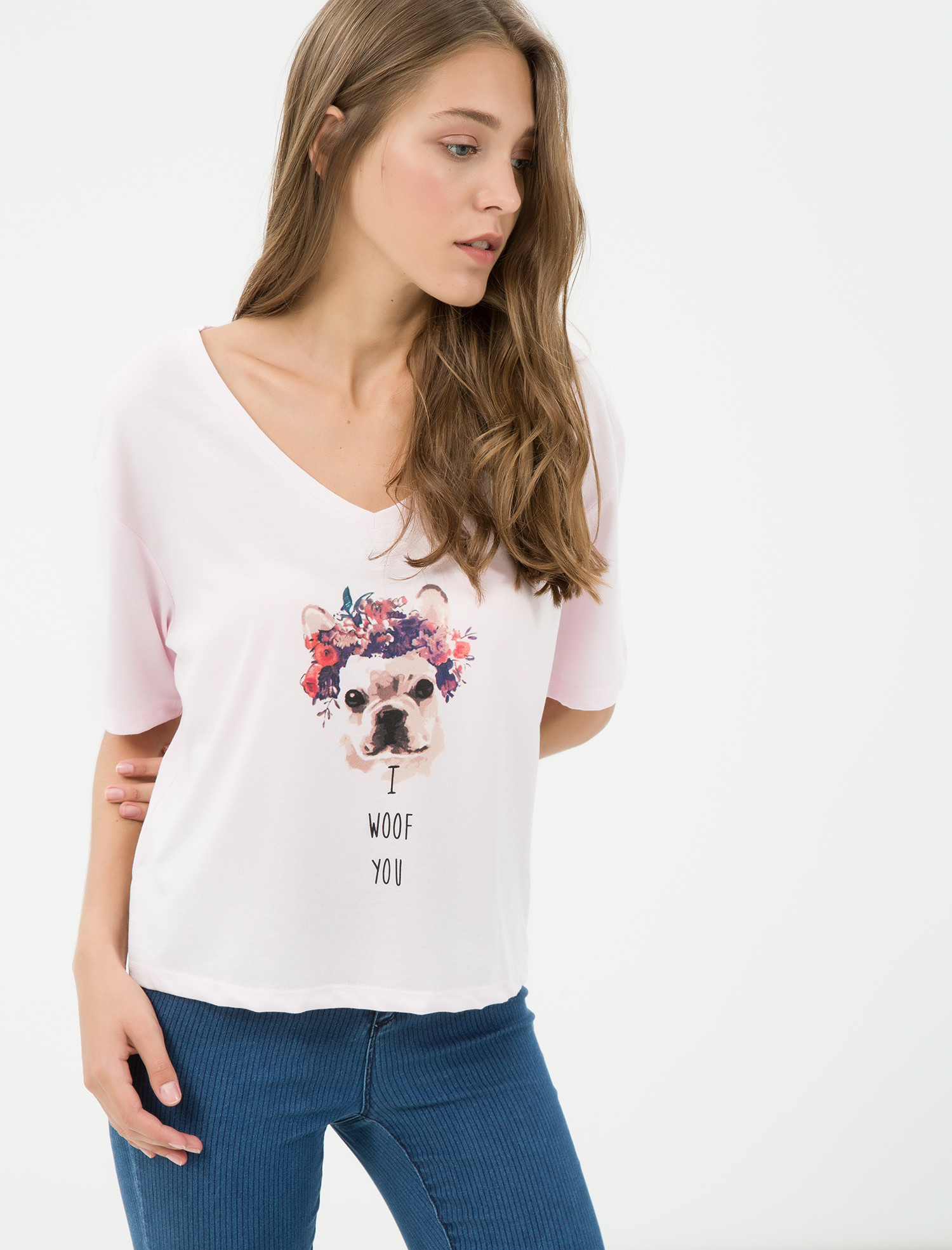

Футболка Koton 7KAL11768JK S Rose