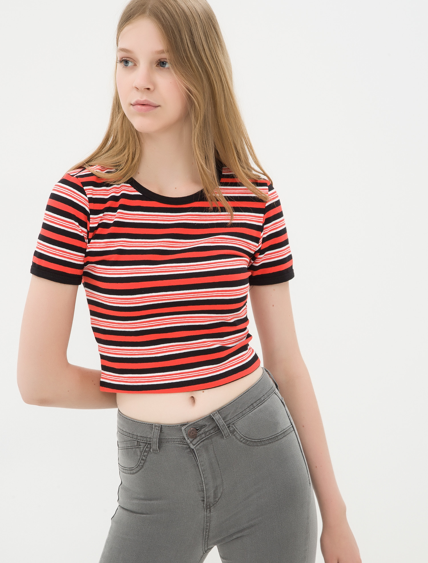 

Топ Koton 7KAL11713OK  Wine Stripe, Топ Koton 7KAL11713OK M Wine Stripe