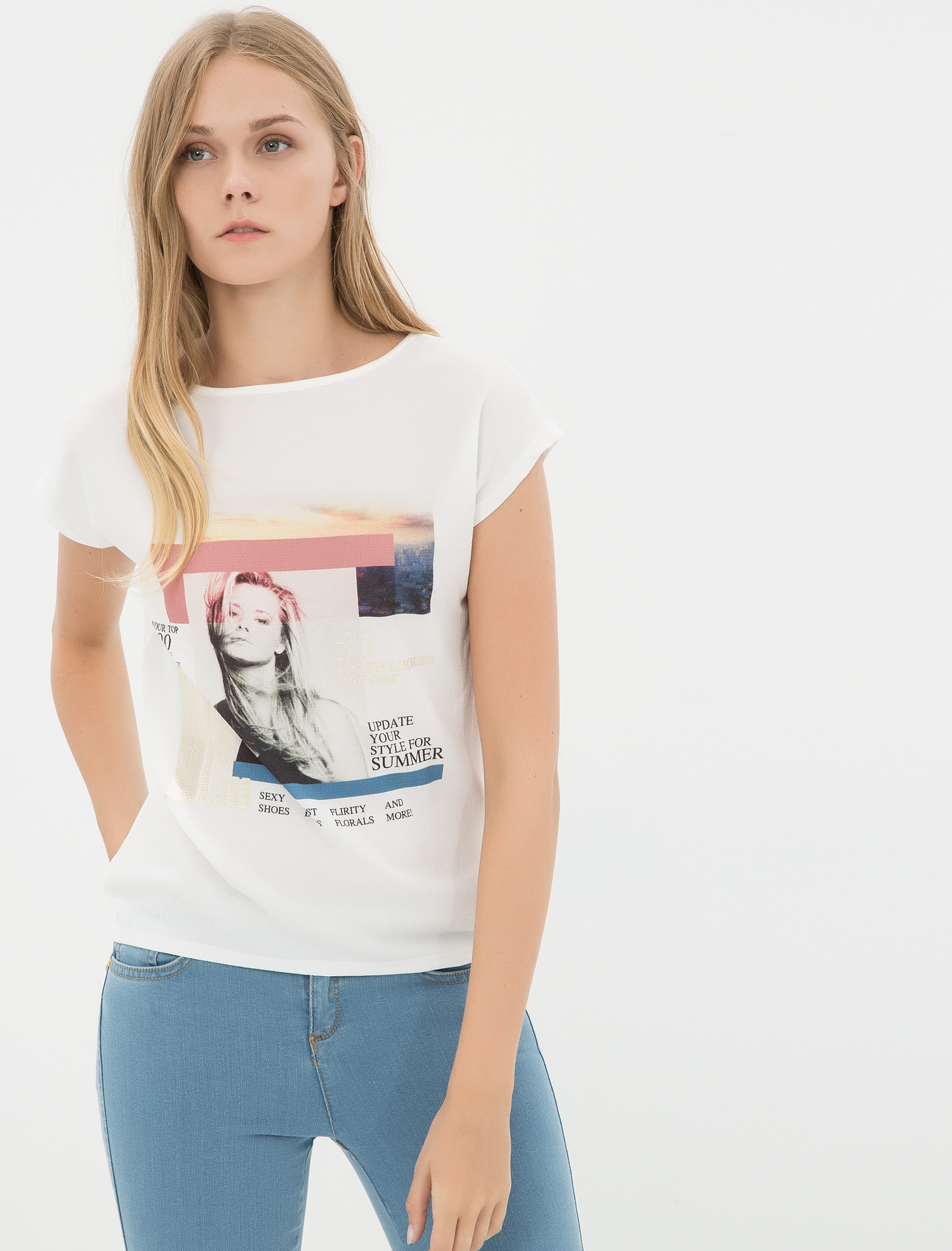 

Футболка Koton 7KAK13105EK M Off White