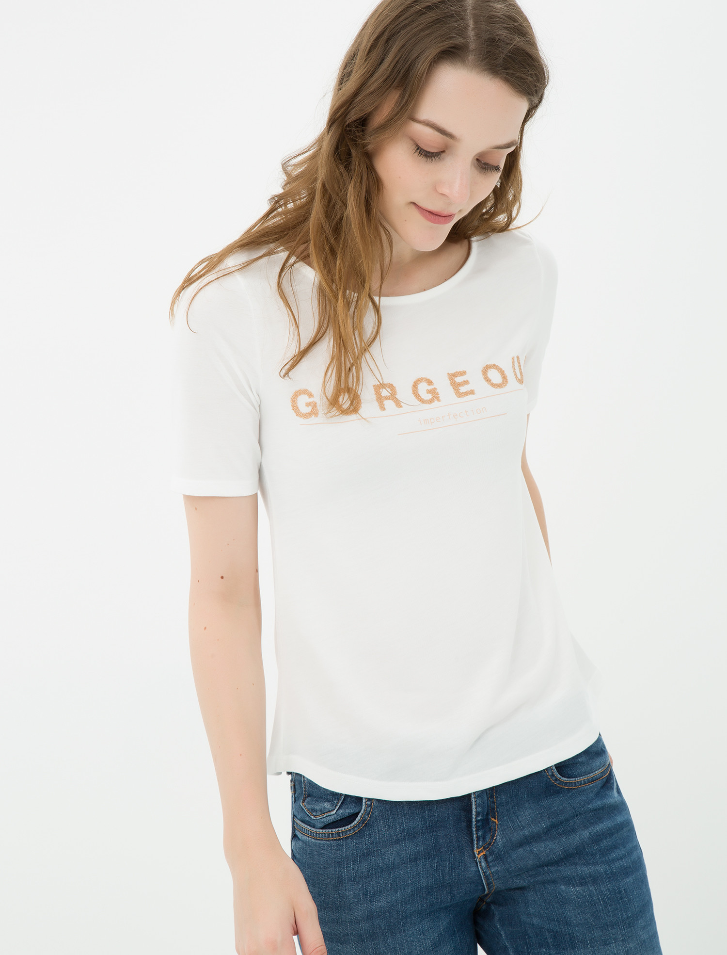 

Футболка Koton 7KAK18533GK M Off White