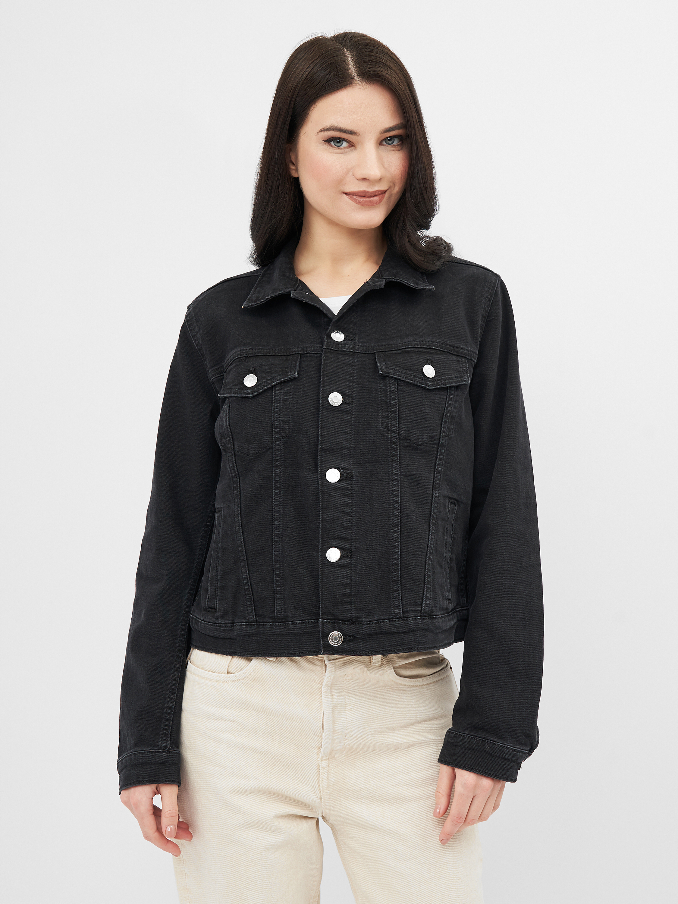 

Джинсовая куртка H&M 1102-7861701  Черная, Джинсовая куртка H&M 1102-7861701 42 Черная