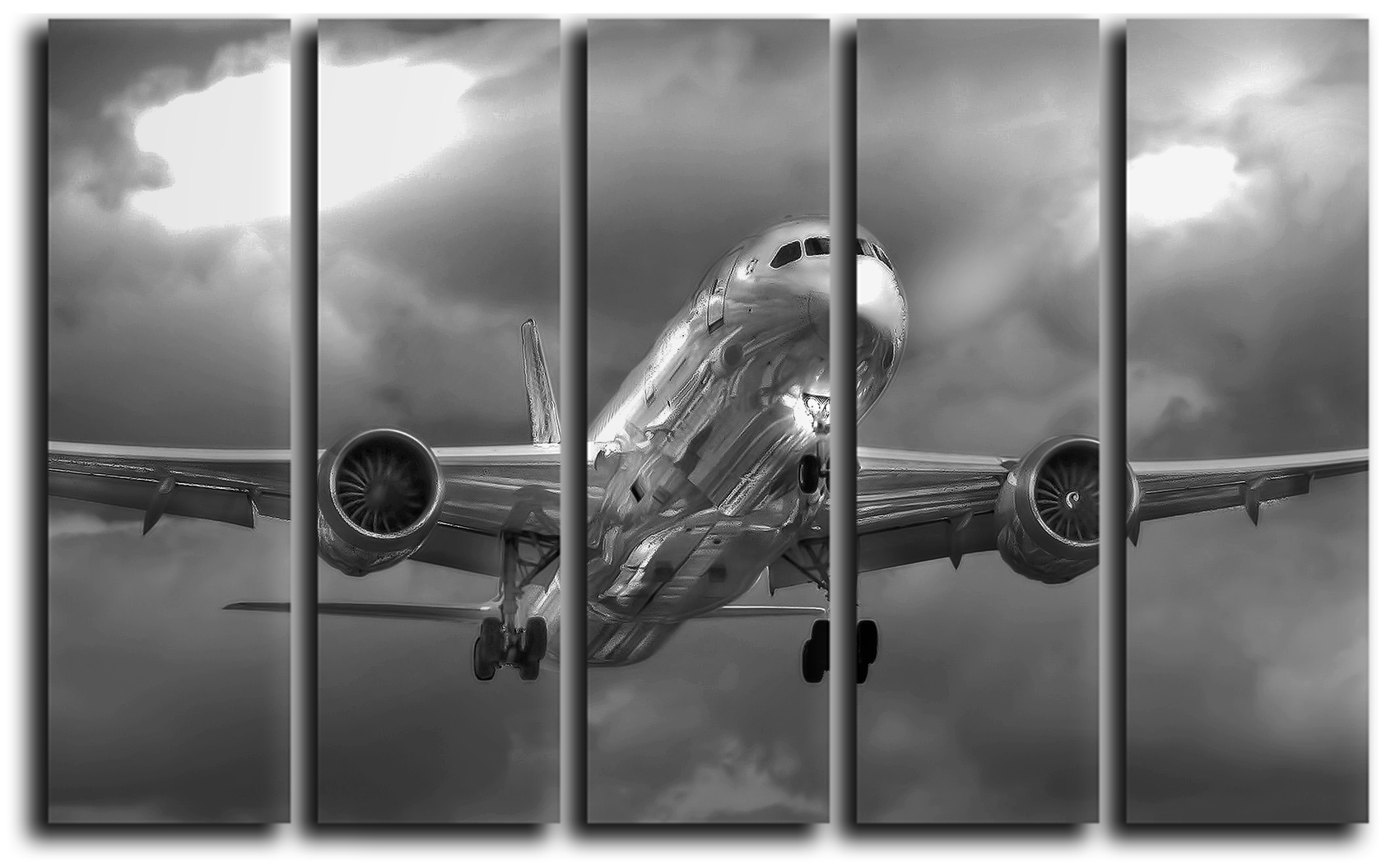 

Модульная картина на холсте из 5 частей самолет Boeing 787 dreamliner авиация Hotel Arizona HD 89 см x 140 см