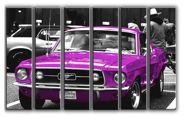 

Модульная картина на холсте из 6 частей Ford Mustang 1964 ретро авто Hotel Arizona HD 112 см x 171 см
