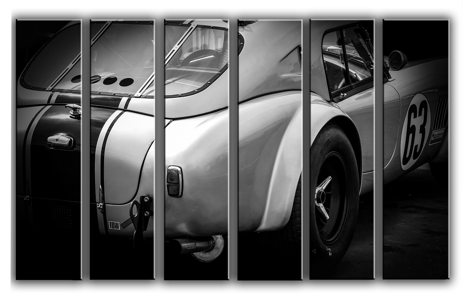 

Модульная картина на холсте из 6 частей гоночная машина AC Cobra ретро авто Hotel Arizona HD 112 см x 171 см