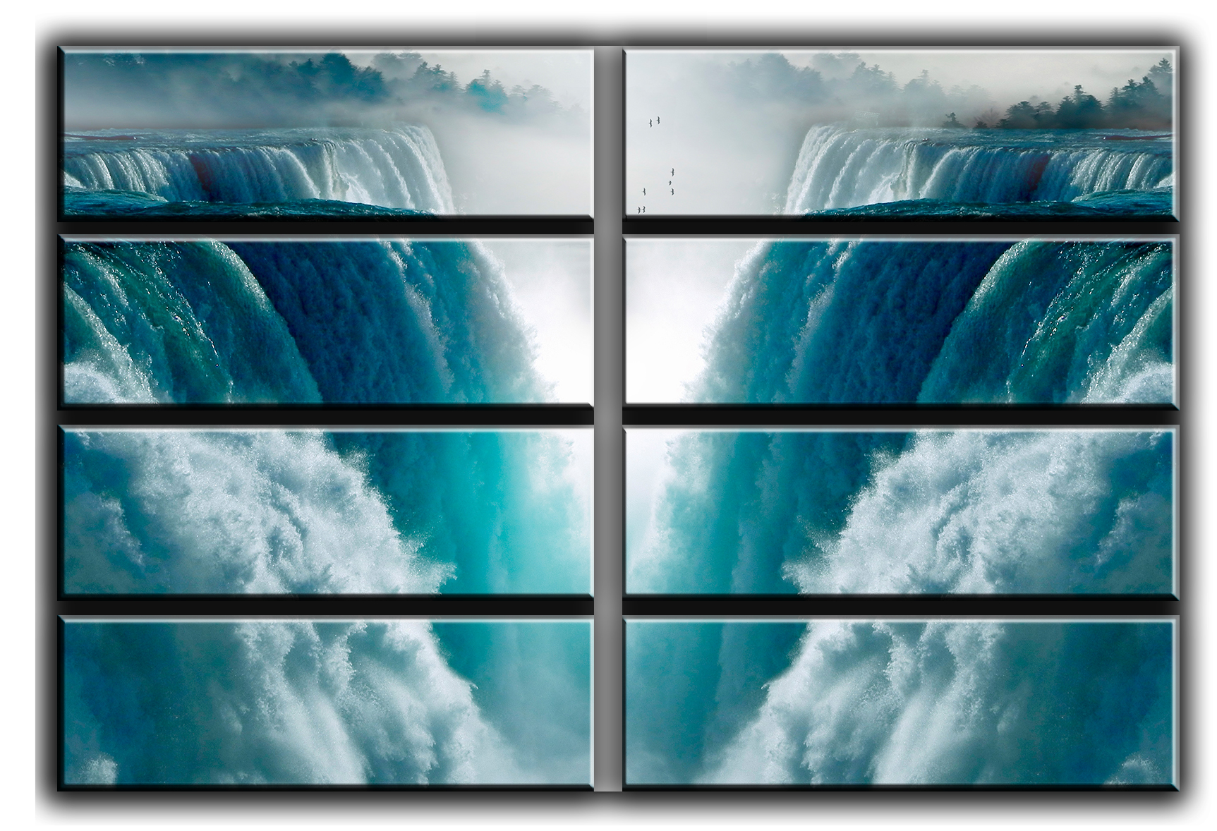 

Модульная картина на холсте из 8 больших частей водопад горный поток Hotel Arizona HD 178 см x 254 см