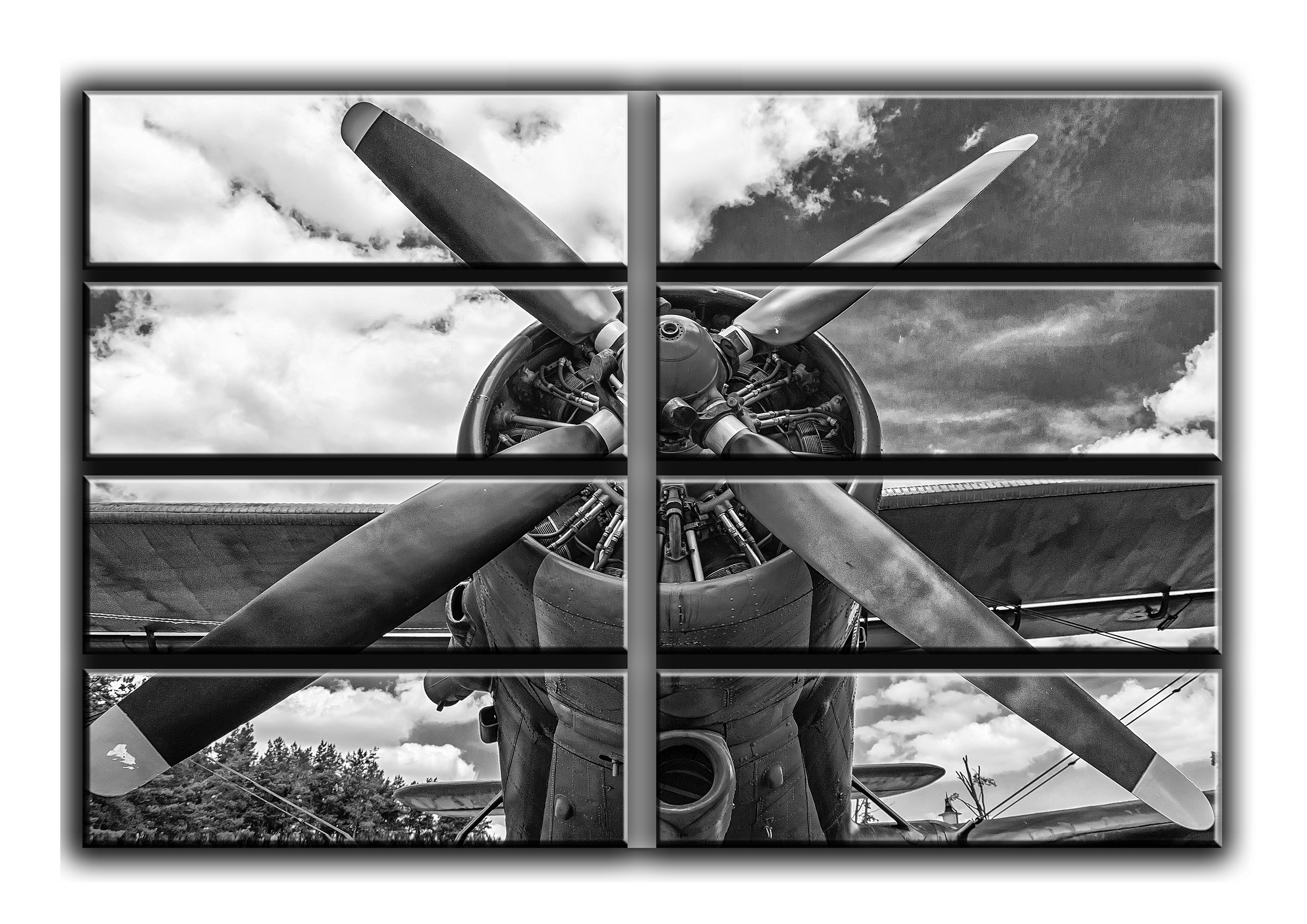 

Модульная картина на холсте из 8 больших частей винтажный самолет АН-2 пропеллер Hotel Arizona HD 178 см x 254 см