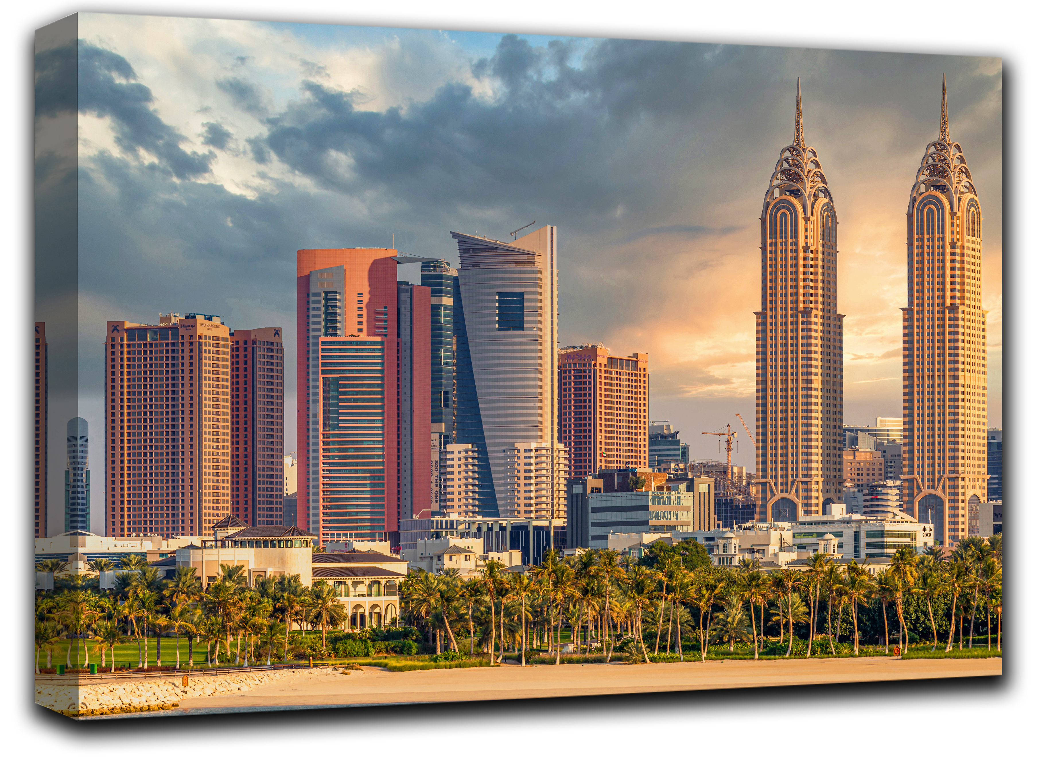 

картина на холсте Skyline Dubai городской пейзаж улицы урбан Hotel Arizona HD 59 см x 102 см