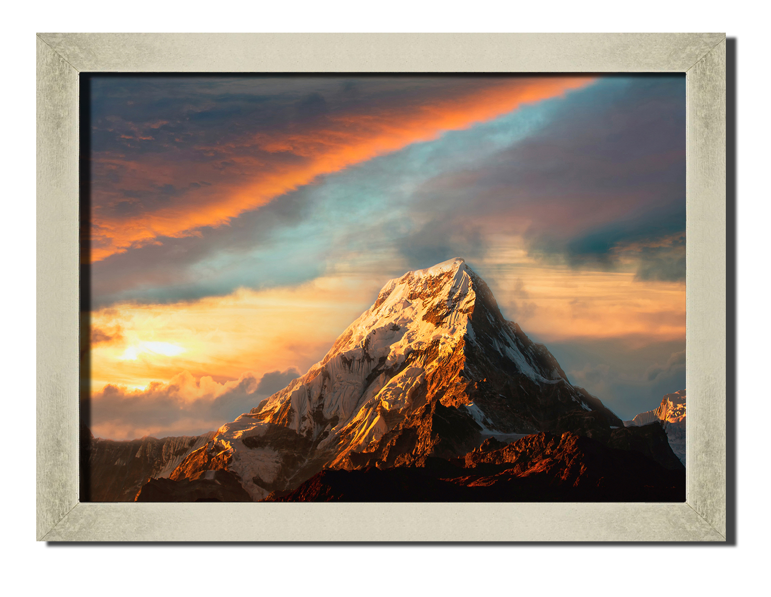 

Silver frame картина на файн-арт бумаге закат на горе природа, пейзаж, ландшафт Hotel Arizona HD 31 см x 41 см