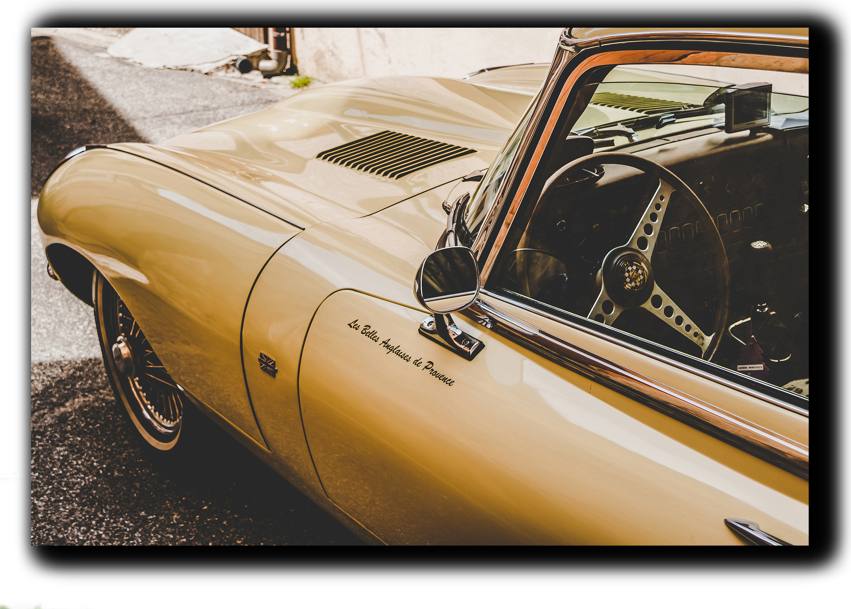 

картина на холсте Jaguar e-type старинные ретро винтажные авто Hotel Arizona HD 69 см x 102 см