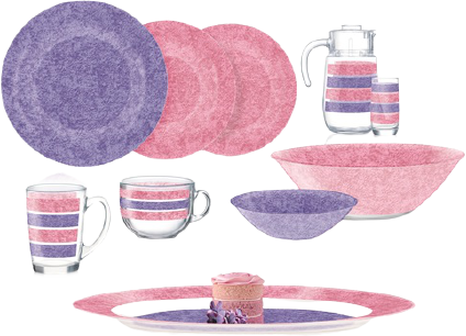 

Сервиз столовый Luminarc AMB Stony Pink&Purple 46 предметов