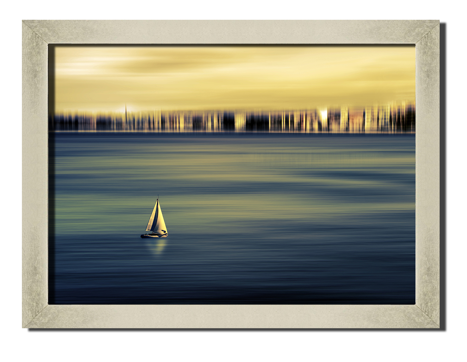 

Silver frame картина на файн-арт бумаге Парусная лодка природа пейзаж ландшафт Hotel Arizona HD 31 см x 41 см