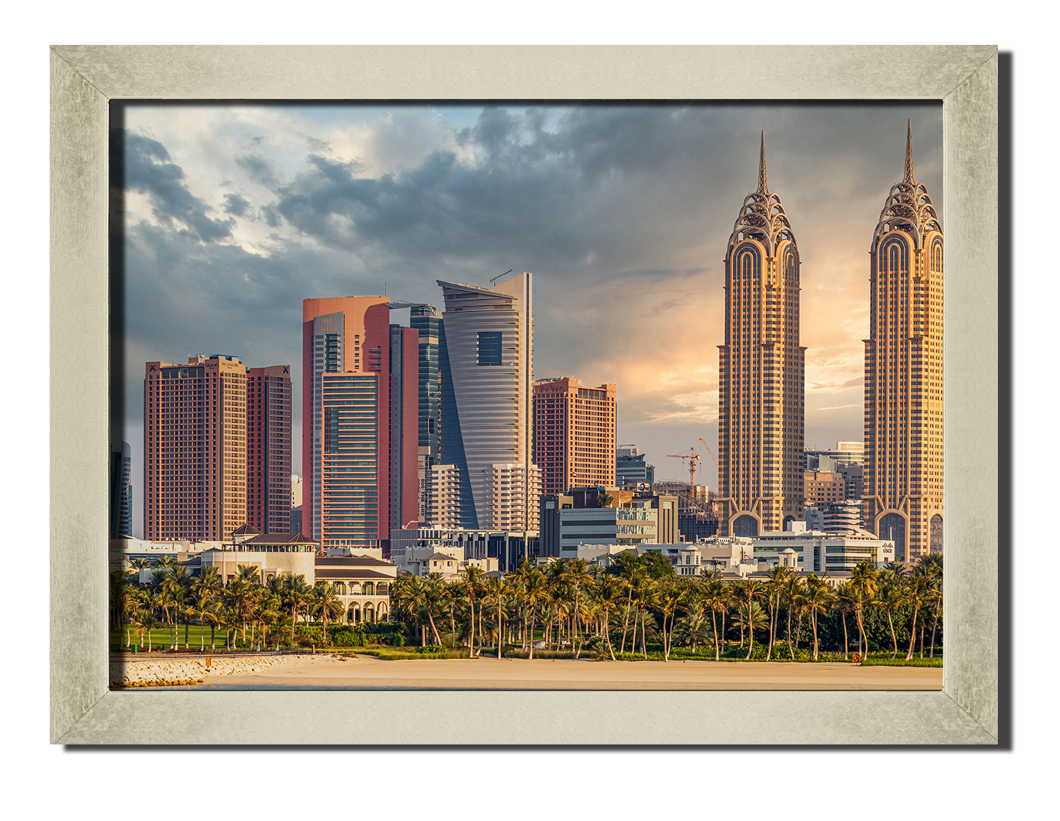 

Silver frame картина на файн-арт бумаге Skyline Dubai городской пейзаж улицы урбан Hotel Arizona HD 31 см x 41 см