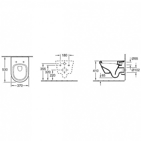 

Унитаз подвесной Villeroy & Boch Architectura 37*53см DirectFlush с сидением Slow closing +IMPRESE инсталляции 3в1 i8120