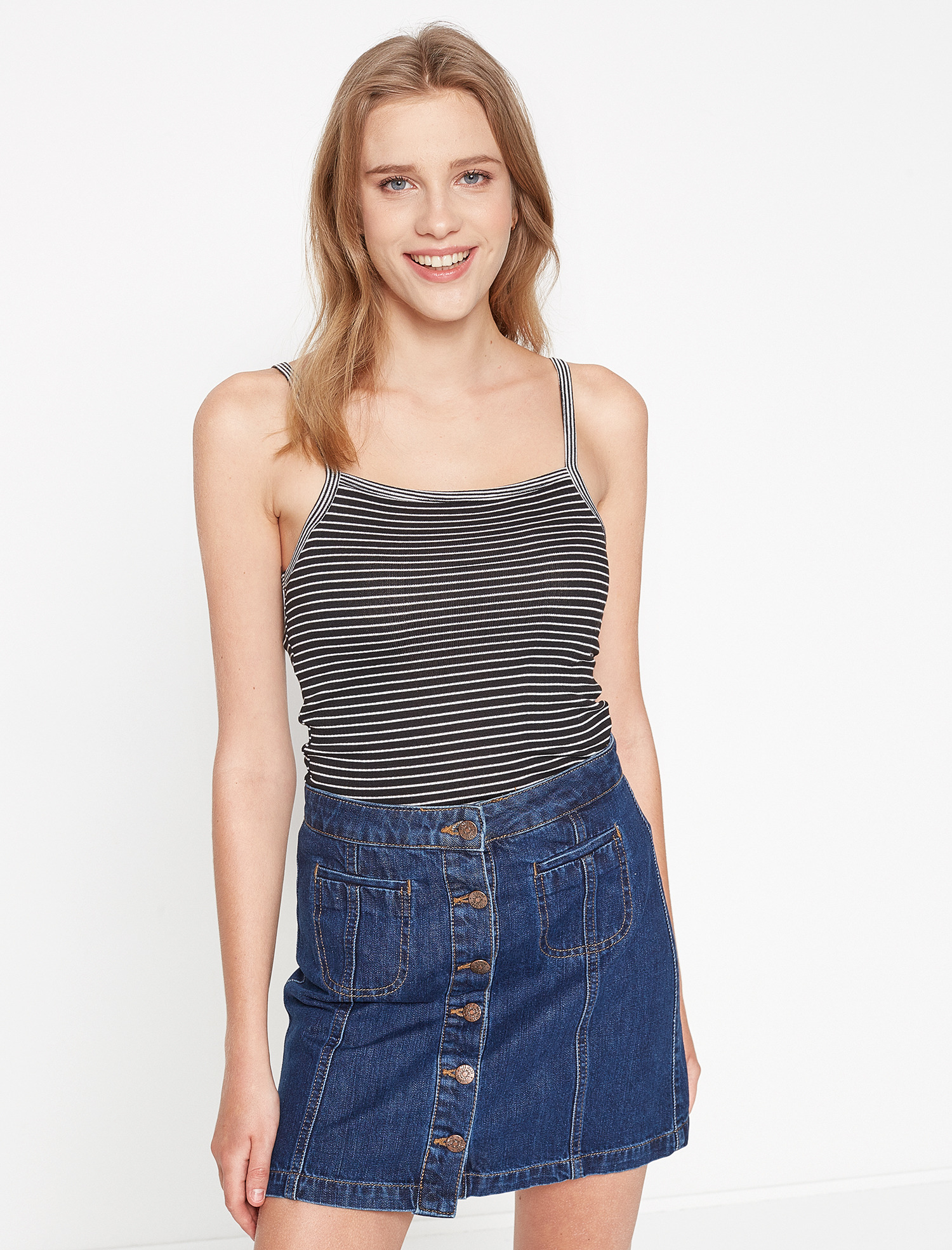 

Майка Koton 7YAL31991OK XS Black Stripe