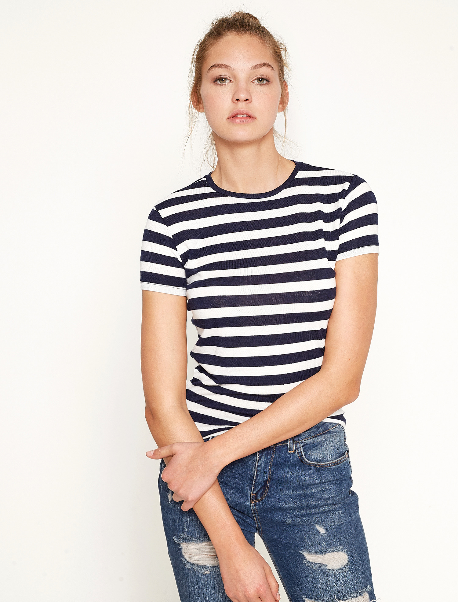 

Футболка Koton 7YAL11776OK S Marine Stripe