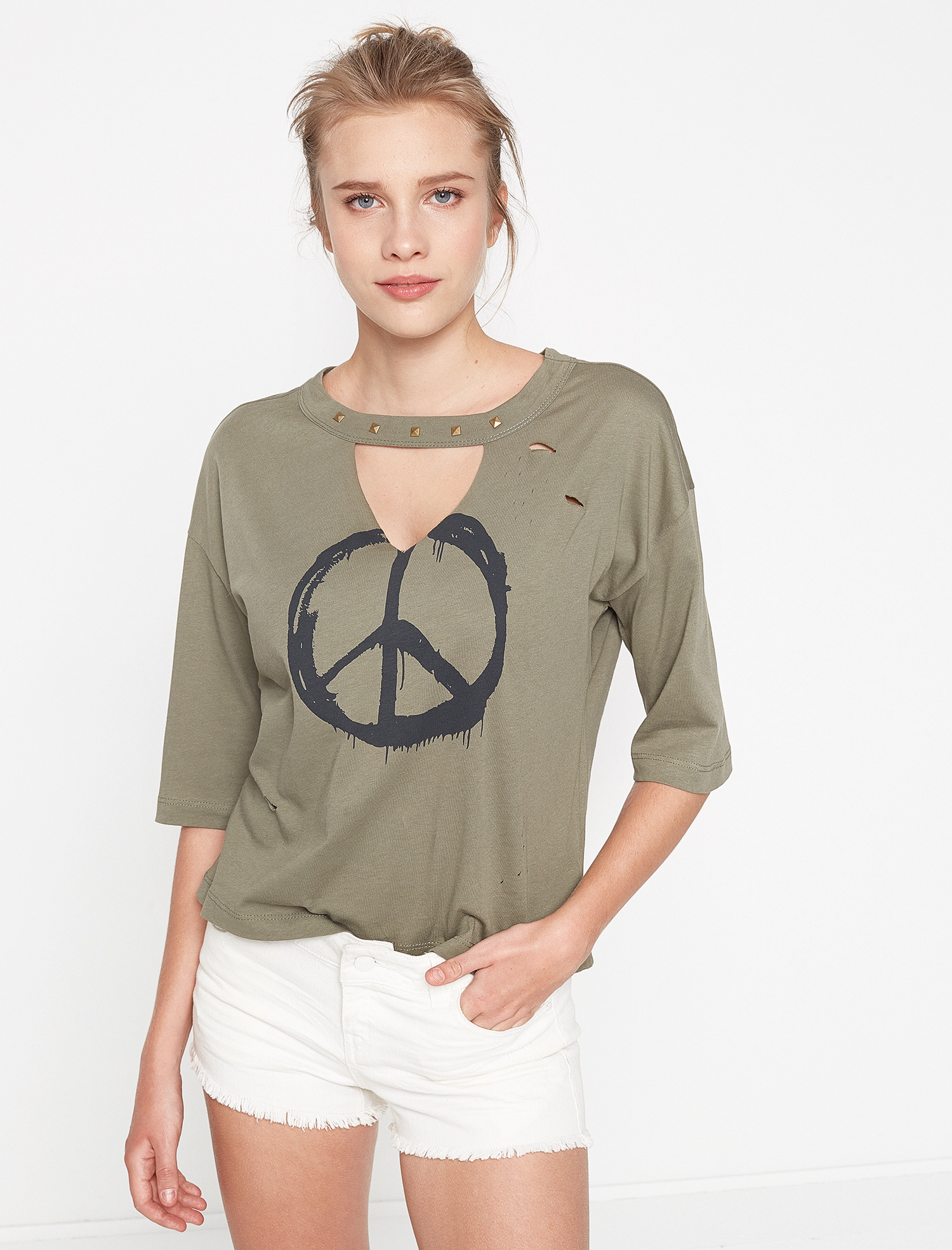 

Футболка Koton 7YAL11885JK M Khaki