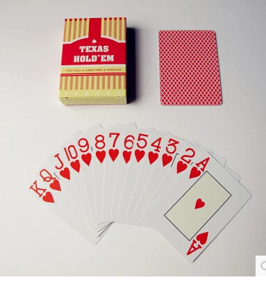 

Карты пластиковые Покер Техасский Холдем / Texas Hold`Em Jumbo Index №PK2 90 х 66 мм, 54 карты Copag Красный