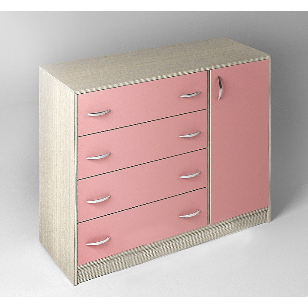 

Комод KidsBunkBed M-006 дуб молочный розовый 870х1130х435 мм