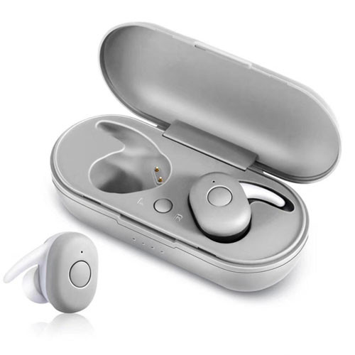

Беспроводные bluetooth наушники DT1 с кейсом silver