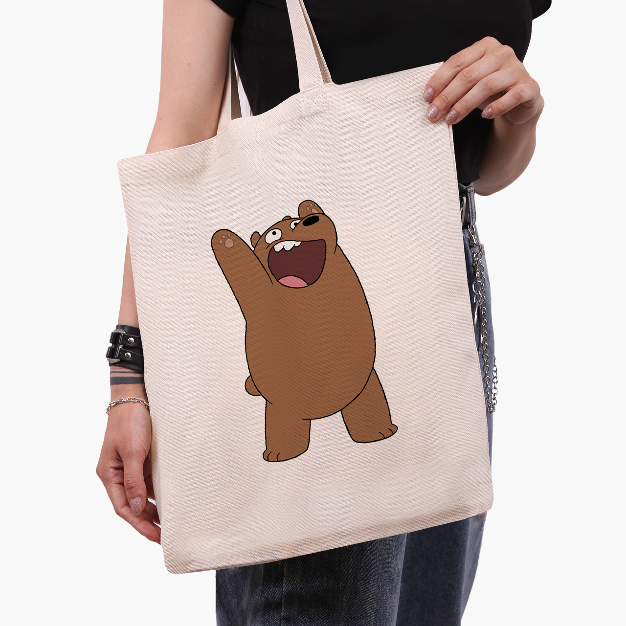 

Эко сумка шоппер We Bare bears (9227-1777-3) 41x35 см Белый
