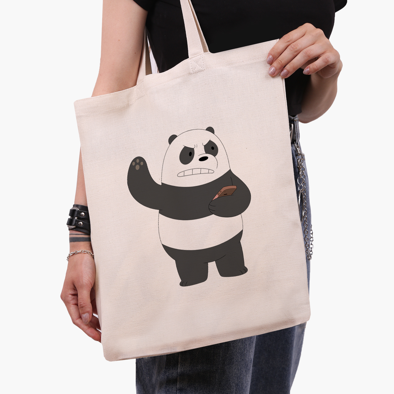 

Эко сумка шоппер We Bare bears (9227-1776-3) 41x35 см Белый