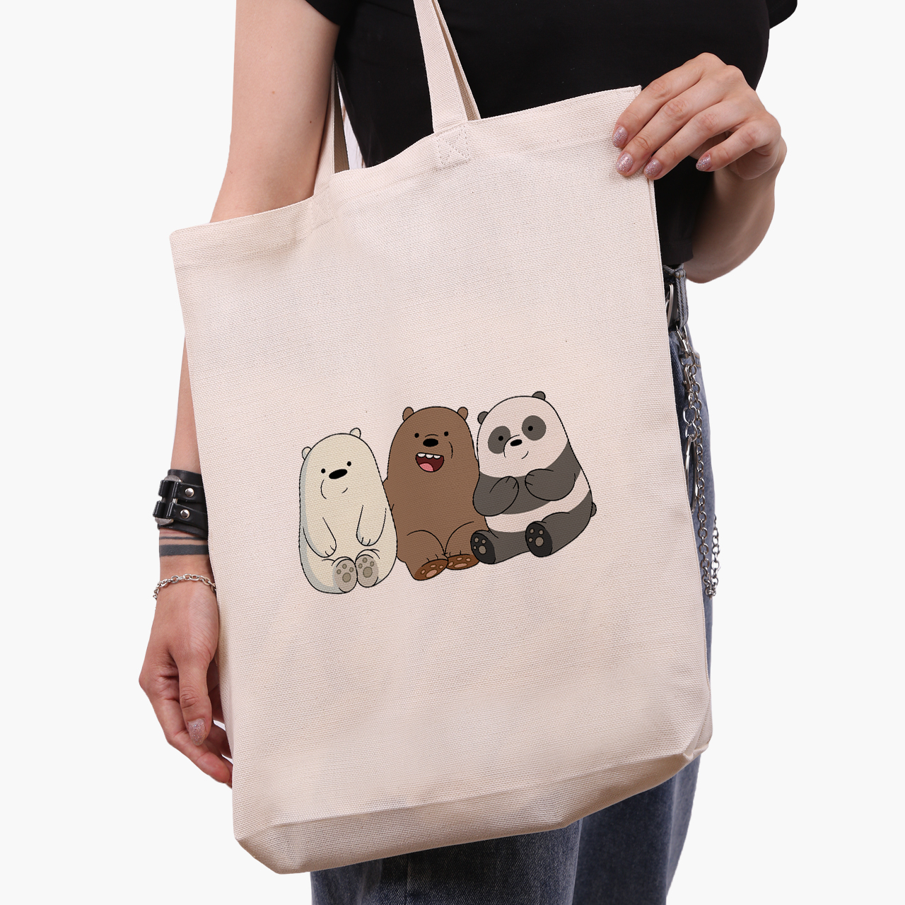 

Эко сумка шоппер We Bare bears (9227-1774-1) 41x35x8.5 см Белый