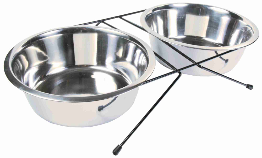 

Стойка с двумя мисками Trixie для собак 2 × 2,8 л / 24 см металл (TX-24834)