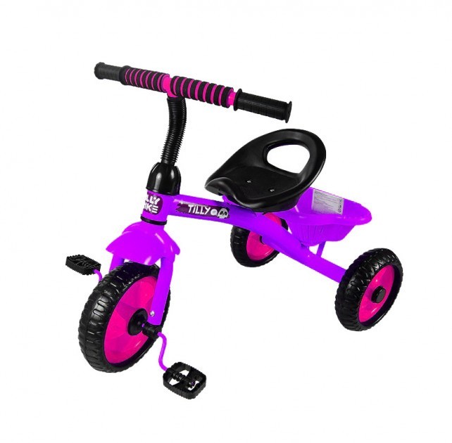 

Велосипед 3-х колёсный TILLY TRIKE T-315, колеса из EVA - пены, корзина, мягкие накладки на руль фиолетовый