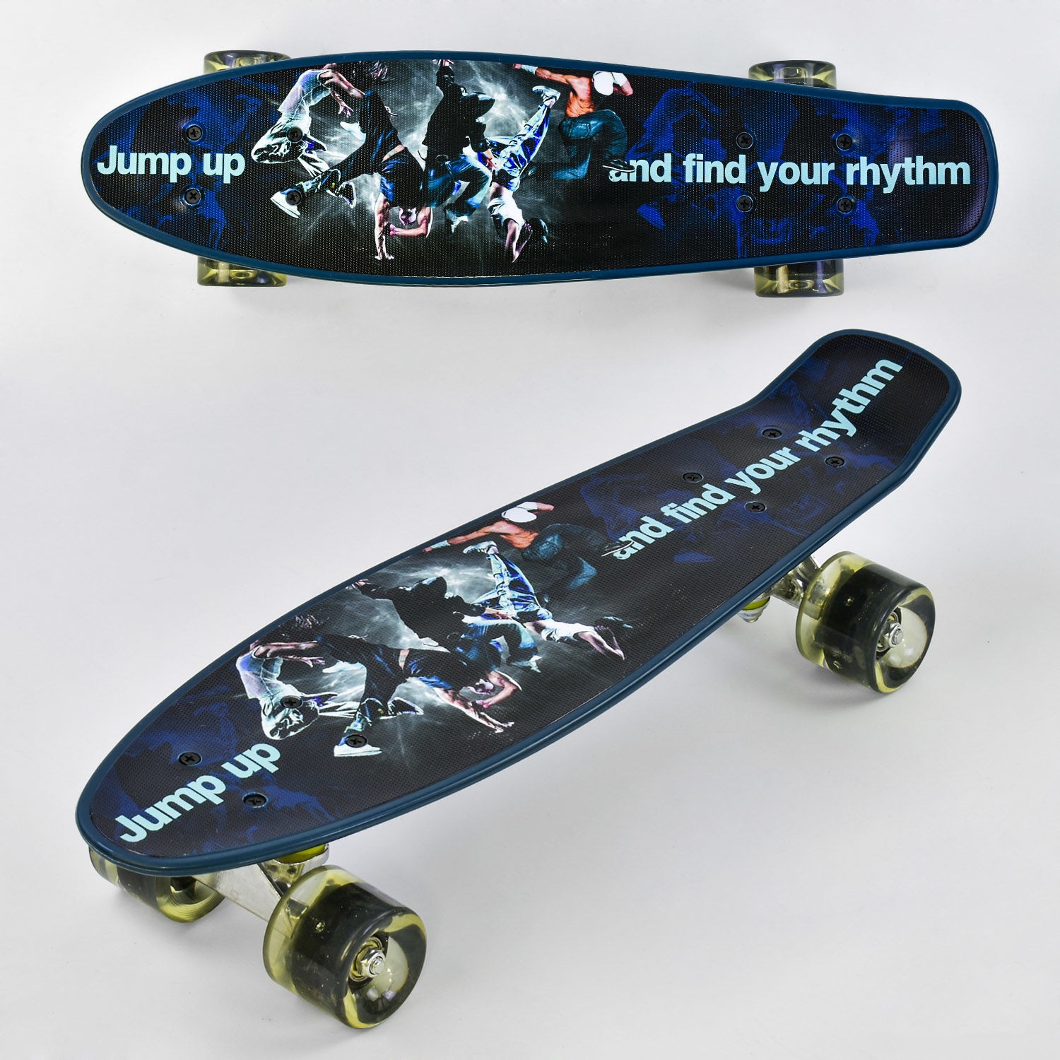 

Скейт Пенни борд (Penny Board) Best Board 13780 со светящимися колесами, доска=55см, колёса PU d=6см
