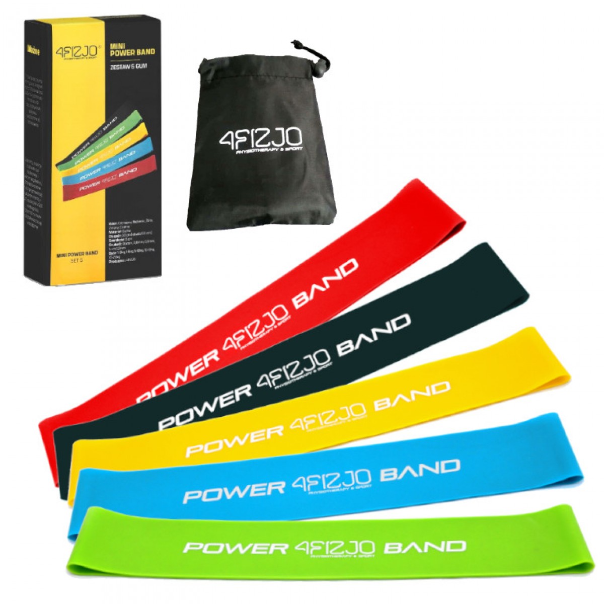 

Резинка для фитнеса и спорта (лента-эспандер) 4FIZJO Mini Power Band 5 шт 1-20 кг 4FJ1110