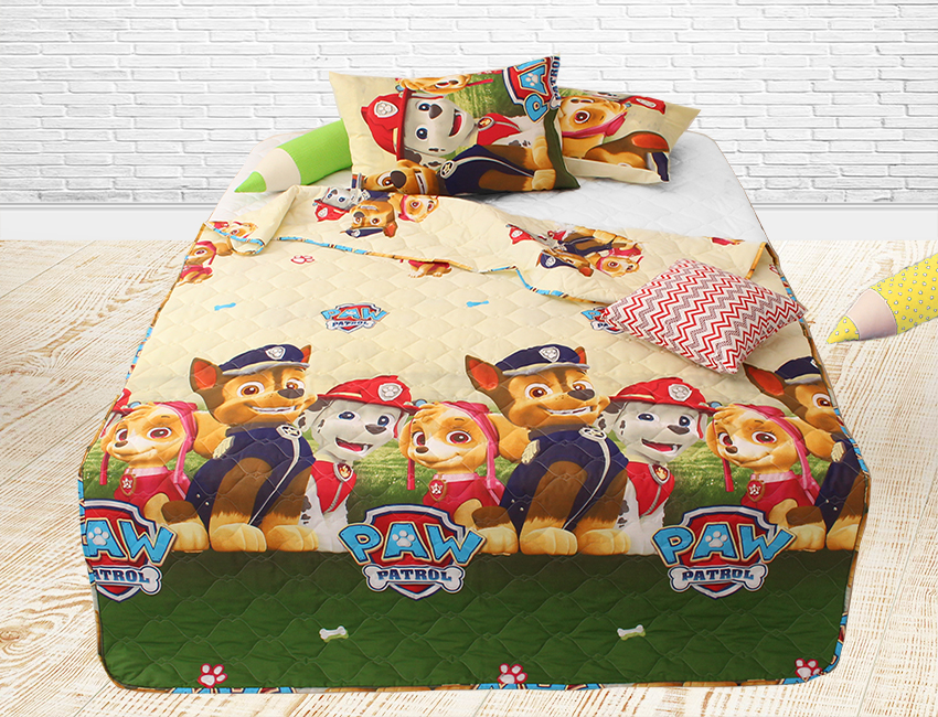 

Стеганное покрывало ТМ TAG 160х212 см хлопок Щенячий патруль (PAW PATROL begie)