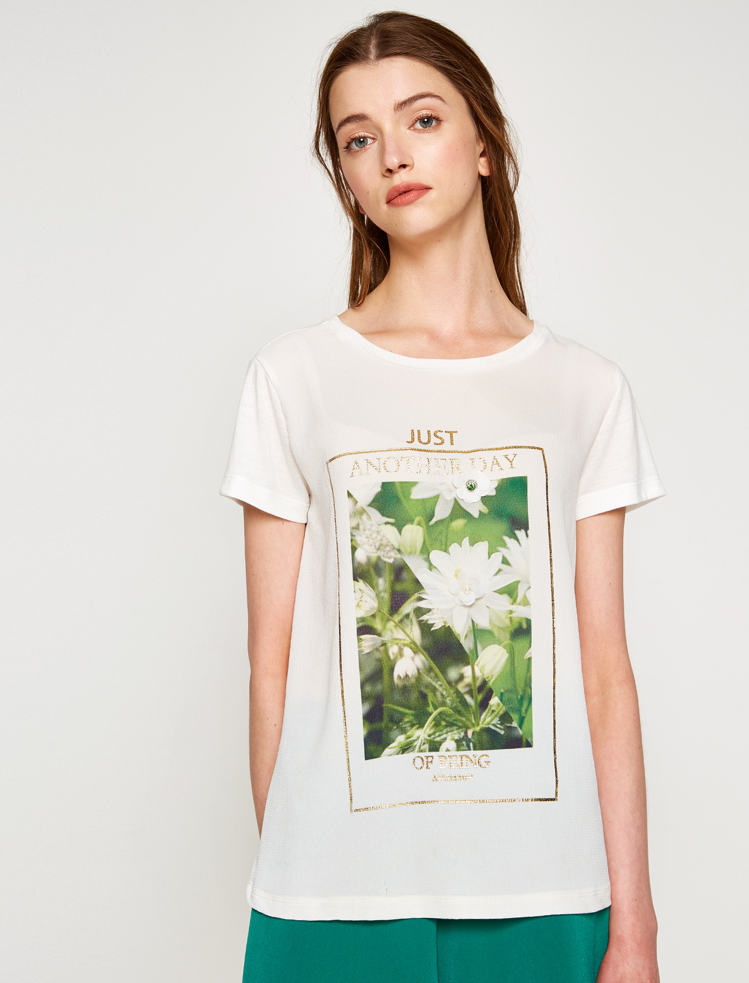

Футболка Koton 7YAK13875EK-001  Off White, Футболка Koton 7YAK13875EK-001 S Off White