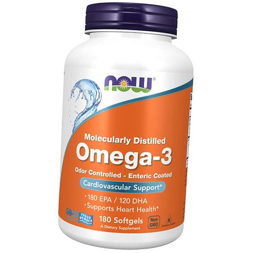 

Молекулярно дистиллированная Омега 3 с энтеросолюбильным покрытием, Omega-3 Enteric Coated, Now Foods 90гелкапс (67128025)