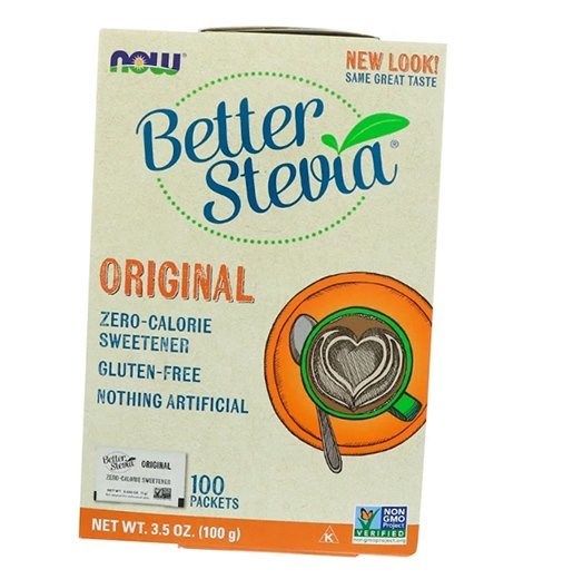 

Стевия, подсластитель, не содержащий калорий, Better Stevia Packets, Now Foods 100пак Без вкуса (05128004)