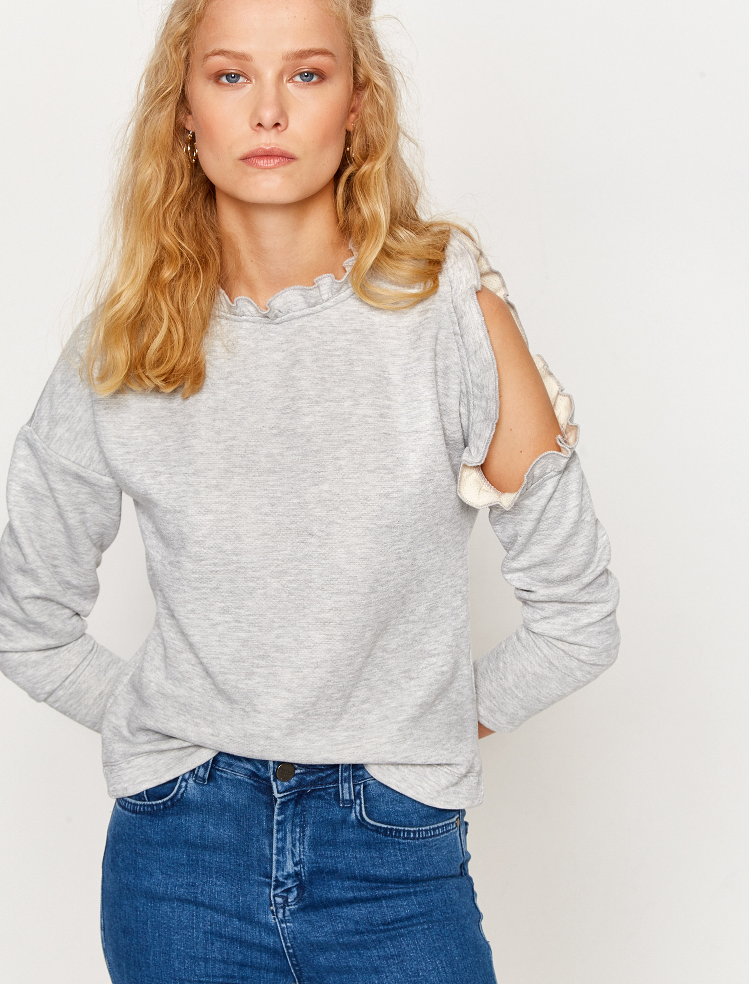 

Свитшот Koton 8KAK13467QK-040 XL Grey