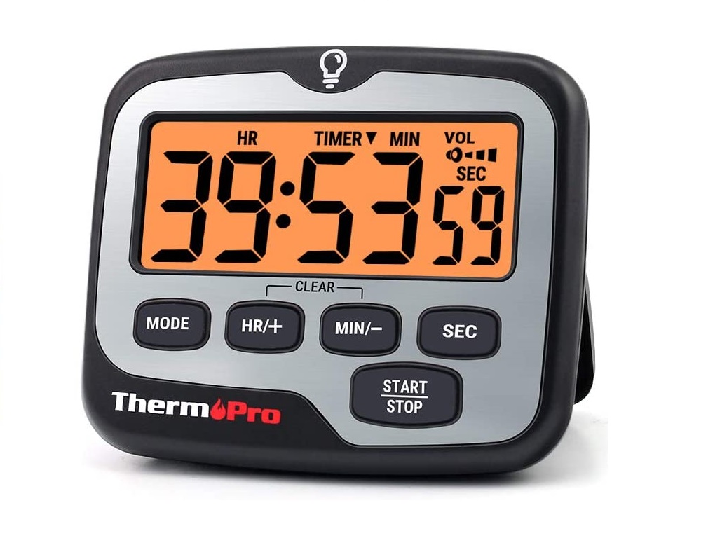 

Кухонный цифровой таймер ThermoPro TM01 с функцией часов и подсветкой экрана (очень громкий)