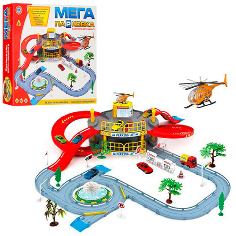 

Игровой набор Гараж Metr+ 922-9 Парковка 2 уровня машинка вертолет