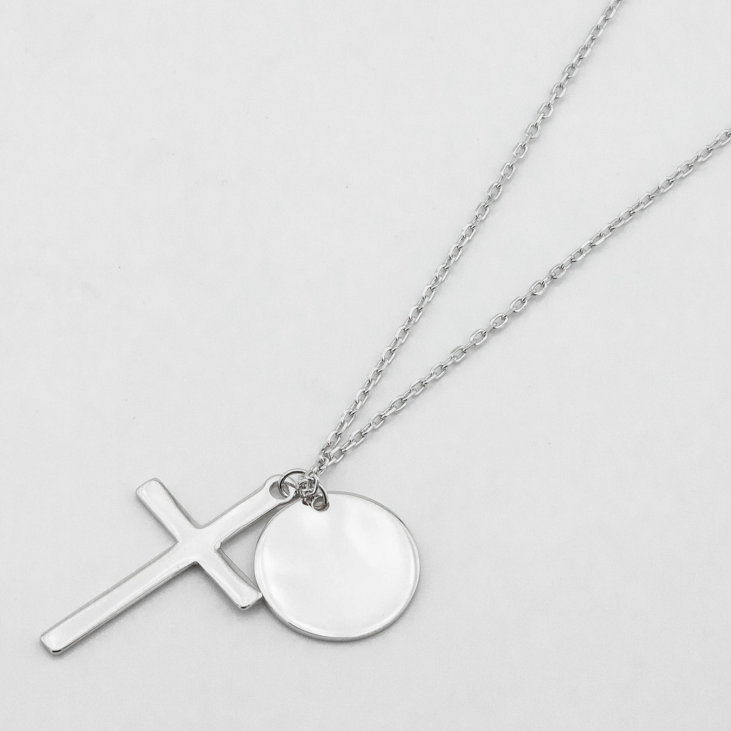 

Серебряное колье Крестик и Монетка ko14556 Диамант, 40 размер