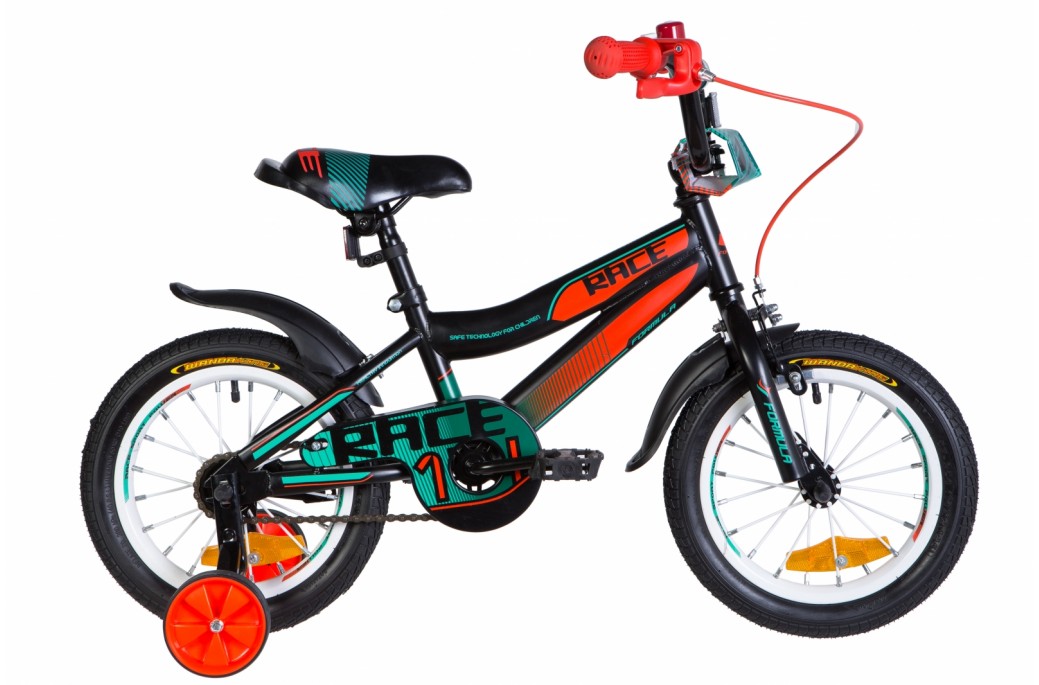 

Велосипед Velotrade 14" Formula RACE черно-оранжевый с бирюзовым OPS-FRK-14-012