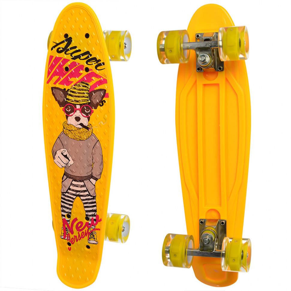 

Детский скейтборд Пенни борд Profi Penny Board Mini Желтый с рисунком