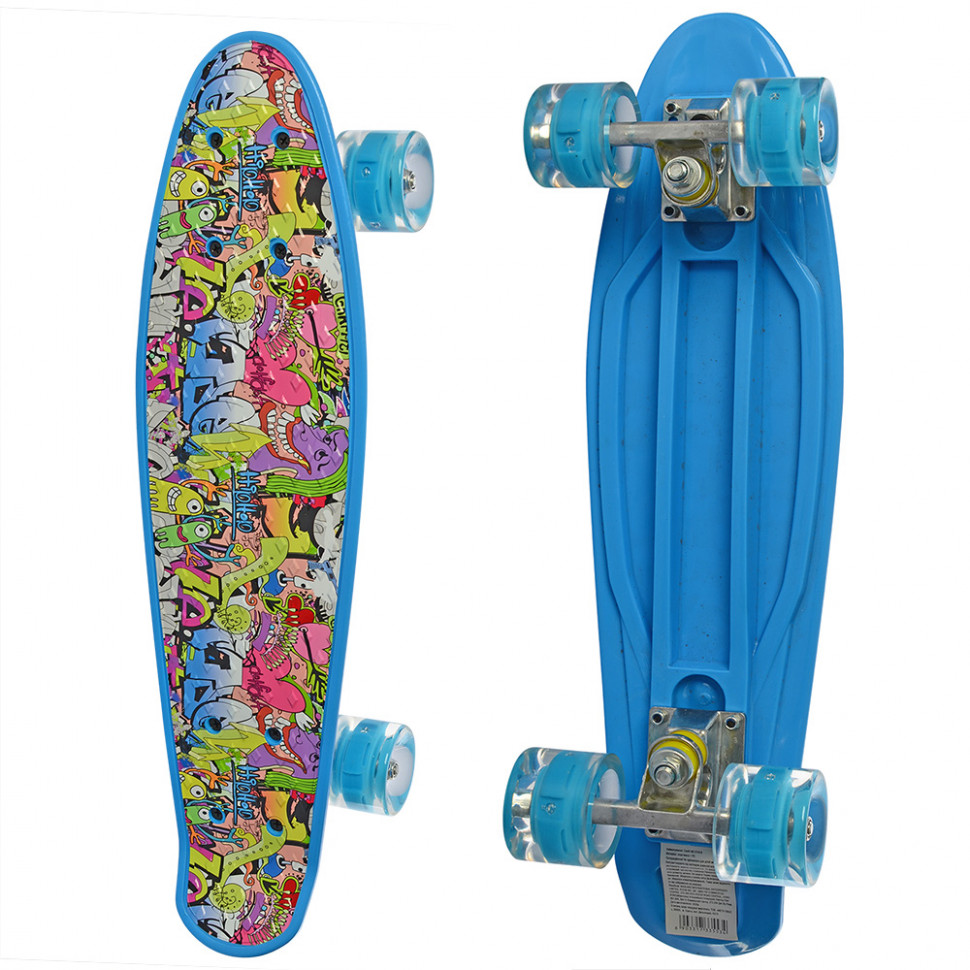 

Детский скейтборд Пенни борд Profi Penny Board Mini Синий с рисунком