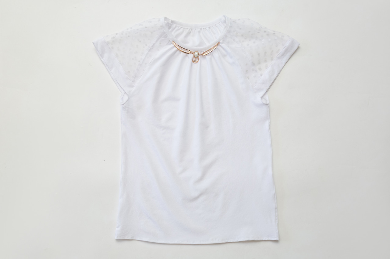 

Блузка для девочки с коротким рукавом SmileTime Olivia, белая 140